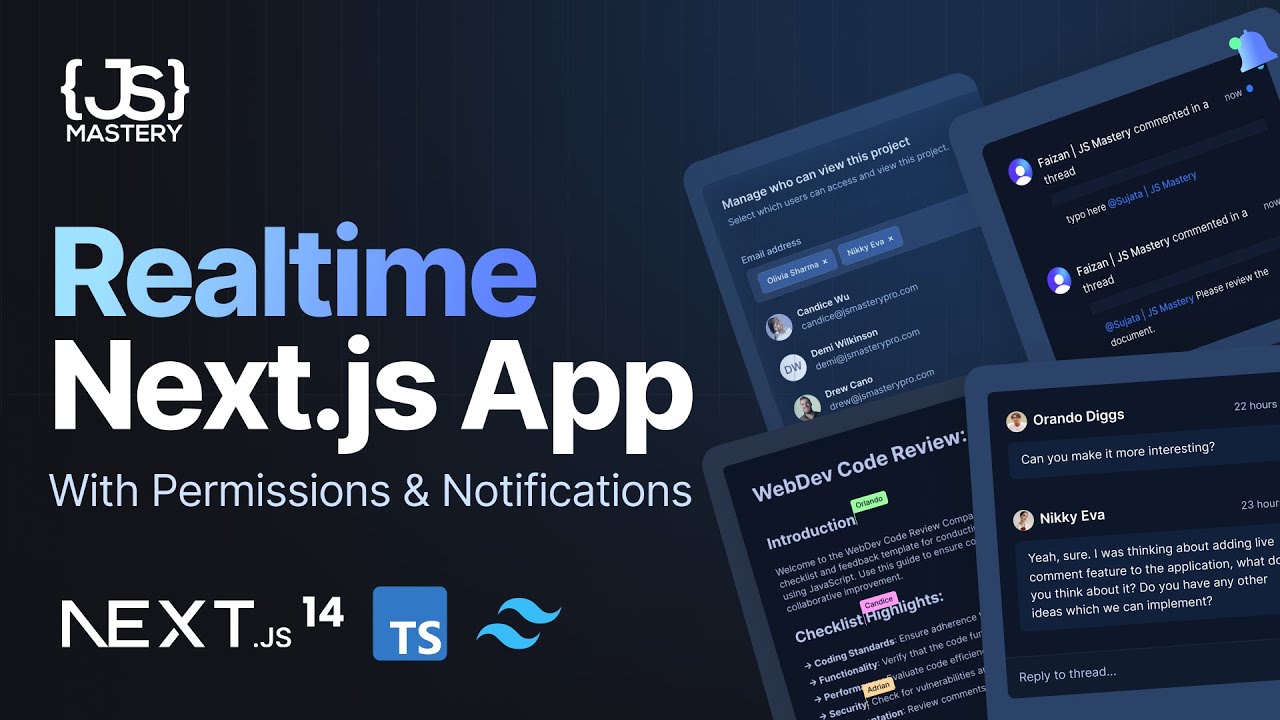 Build and Deploy a Realtime Next.js App with Permissions and Notifications | TypeScript, Tailwind