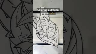 Coloring a dragon puppet🔥🔥#dragonpuppets #paperdragonpuppet #paperdragon #dragon