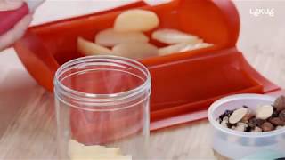 Lékué eväspurkki - riisisalaatti ja jugurtti välipala reseptit