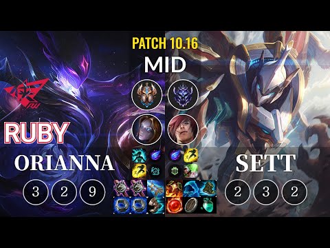 RW Ruby Orianna vs Sett Mid - KR Patch 10.16