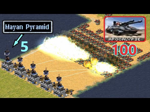 5 Mayan Pyramids vs 100 Apocalypse - Red Alert 2