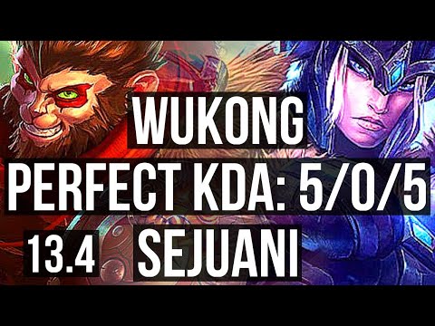 WUKONG vs SEJUANI (TOP) | 5/0/5, 1.5M mastery, 800+ games | KR Master | 13.4
