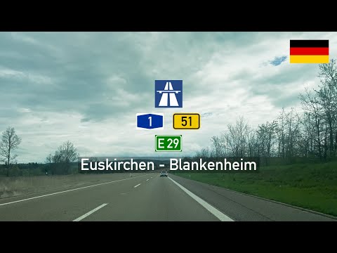 Driving in Germany: Autobahn A1 E29 & B51 from Euskirchen to Blankenheim