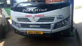preview picture of video 'Kurnool New Indra Ac Bus At Nandikotkur Bus Stand'