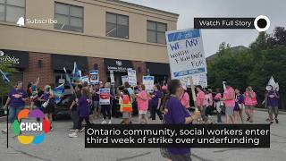 Ontario community, social workers enter third week of strike over underfunding
