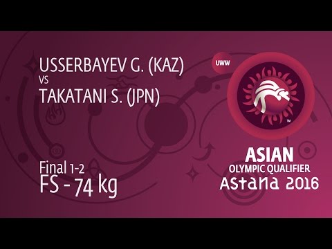 GOLD FS - 74 kg: G. USSERBAYEV (KAZ) df. S. TAKATANI (JPN) by Injury Default, 1-0