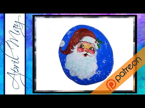 Painting Tutorial #115: How to Paint a Vintage Santa | Rock Painting