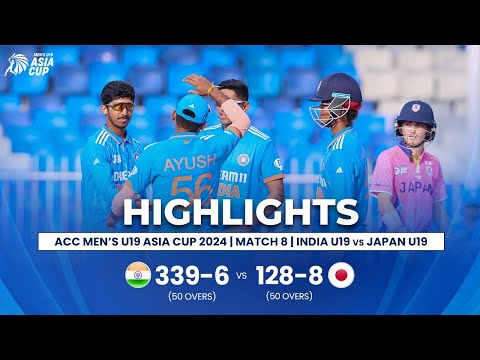 India U19 vs Japan U19 | ACC Men's U19 Asia Cup | Match 8
