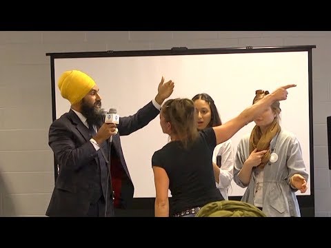 "We're not intimidated by hatefulness," Jagmeet Singh responds to heckler