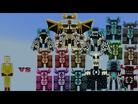 One Punch Man vs Warden Plus | Minecraft Bedrock | The Rematch | Mob Battle