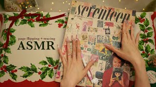 ASMR Flip Through and Tracing Vintage Fashion Magazine 🎀 1940's Glamour! (paper sounds, tracing)