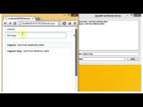 signalR webforms and winforms chat client