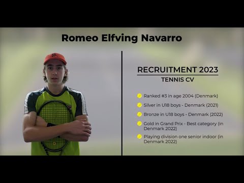 Romeo Elfving Navarro - College Tennis Recruitment Video - Fall 2023