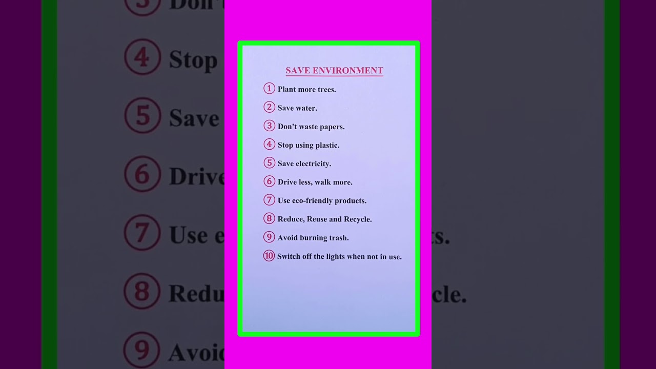 Save Environment || 10 Ways To Save The Environment || 10 Lines On Save Environment