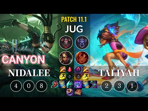 DWG Canyon Nidalee vs Taliyah Jungle - KR Patch 11.1