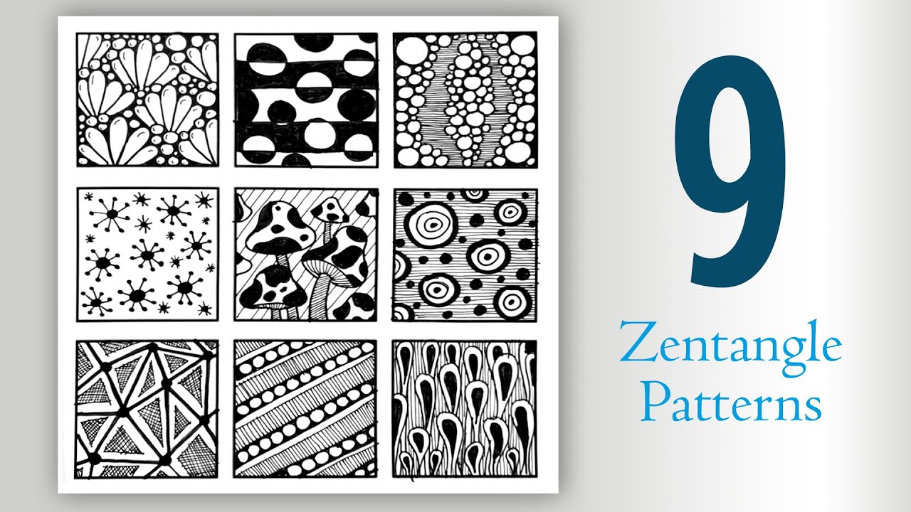 9 easy zentangle patterns for beginners / Zentangle art