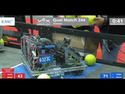 VEX Worlds 2016 - VRC High School - Science - Qual 244 (1410L 4805E) 149 vs 145 (7786C 6323C)