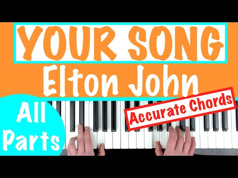 YOUR SONG - Elton John Piano Tutorial [Chords Accompaniment]
