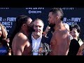 I'M THE JUGGERNAUT! JOE JOYCE LOOKS DOWN ON JOE HANKS AS HE TOWERS OVER HIM DURING WEIGH IN FACE OFF