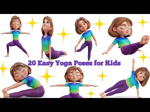 20 Easy Yoga Poses for Kids | 5 Minute Daily Routine 🧘