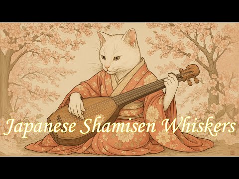 【和風BGM】Cherry Blossoms & Cat Shamisen 🌸 Peaceful Japanese Instrumental