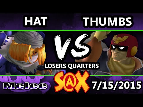 S@X 106 - Hat (Sheik) Vs. ThumbsWayUp (Captain Falcon) SSBM Losers Quarters - Smash Melee