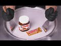 NUTELLA TWIX Ice Cream Rolls Satisfying Chocolate ASMR Intense Food And Hand Sounds To Relax