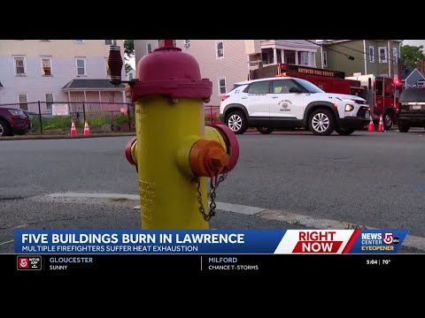5 buildings burn in Lawrence fire