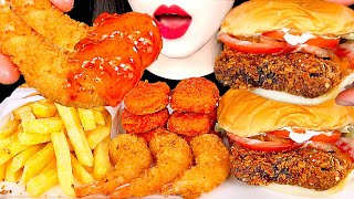 ASMR BURGERKING CHICKEN BURGER CHICKEN NUGGETS FRIES 버거킹 치킨킹 햄버거 치킨너겟 먹방 MUKBANG EATING SOUNDS 咀嚼音
