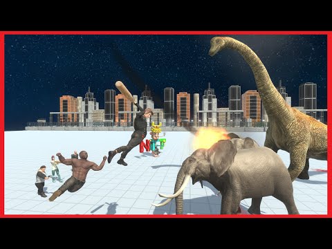 BRACHIOSAURUS & ELEPHANT VS FACTIONS ($imiliar Price) - ANIMAL REVOLT BATTLE SIMULATOR