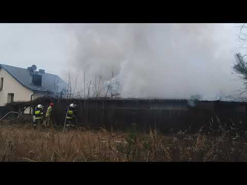 Pożar w Grabinach 10 stycznia 2020 roku.