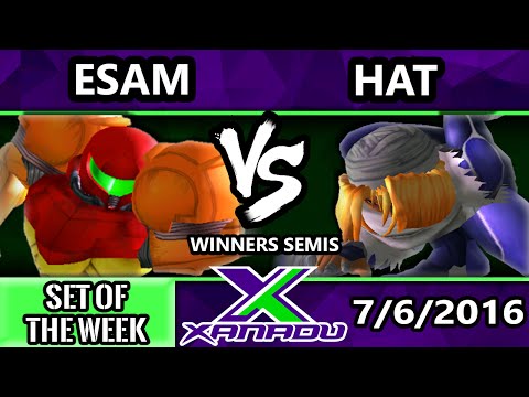 S@X 157 - Esam (Samus) Vs. Hat (Shiek) SSBM Winners Semis - Smash Melee
