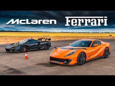 Ferrari vs McLaren DRAG/ROLLING RACE! Senna vs 812 Competizione