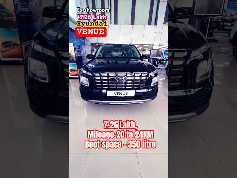 Hyundai VENUE @7.26 Lakh, Mileage 20 to 24 Kmpl #hyundaivenue #hyundaivenuefacelift