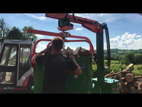 Dyfed Firewood Log cleaner and packfix operation