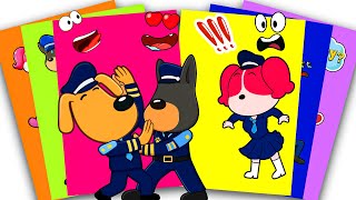 [PaperDIY] NEW Decorate LABRADOR Stunned by DOBIE’s Sudden Kiss! PAPILLON Shock | Sticker Book DIY