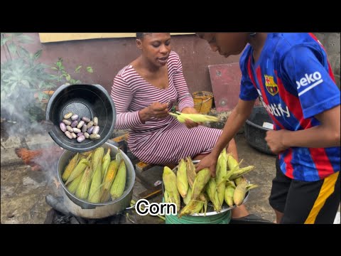 You Won’t Believe This Peaceful African Village Life ! Cooking Corn & Local Pear