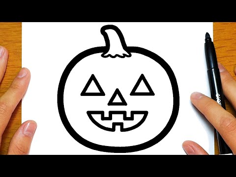 HOW TO DRAW A PUMPKIN FOR HALLOWEEN | Easy and educational drawings