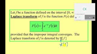 Math 2250 Section 8 1 The Laplace Transform and its Inverse