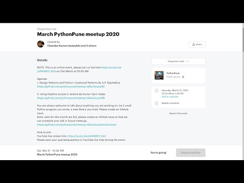 March PythonPune meetup 2020