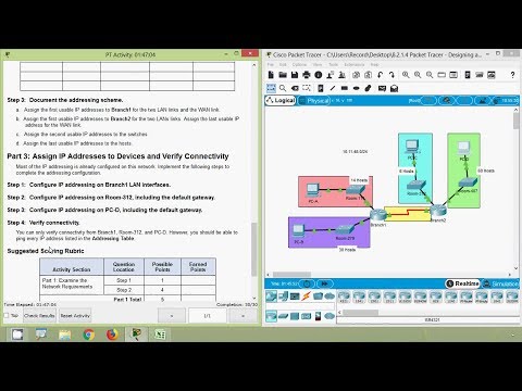 Packet Tracer - Designing and Implementing a VLSM Addressing Scheme