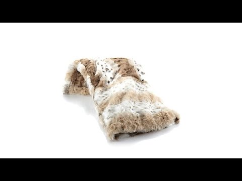 A by Adrienne Landau Patchwork Faux Fur Throw