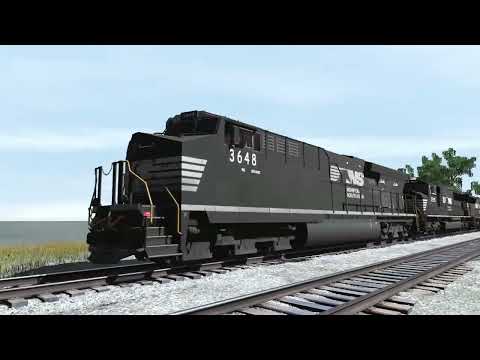 TRS22: NS ET44AC Leads TTRX SpineCar Trailer Train Through NS Sandusky District.