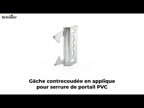 Gâche contrecoudée en applique pour serrure de portail PVC TIRARD