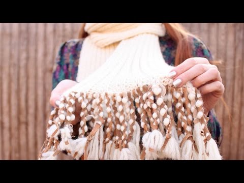Makeover a Plain Scarf With Fringe and Suede - DIY Style - Guidecentral
