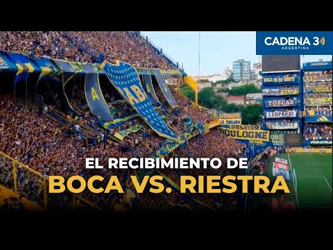 "El RECIBIMIENTO de BOCA para recibir a Riestra en La Bombonera | Cadena 3 Argentina" Barra: La 12 &bull; Club: Boca Juniors