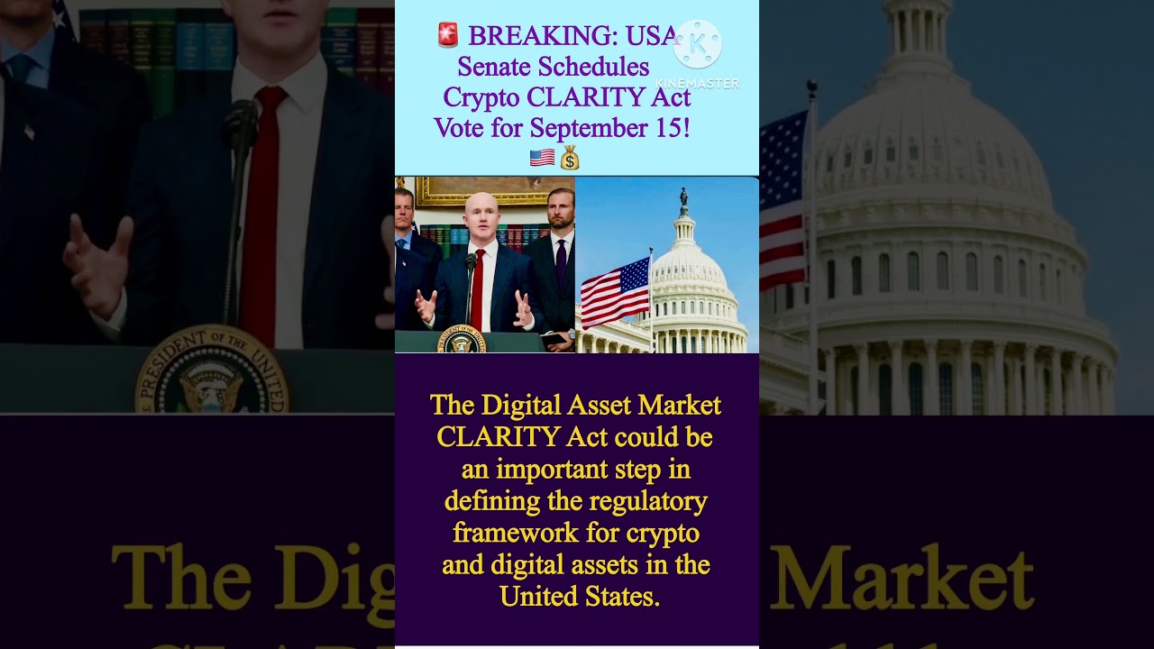 🚨BREAKING: US Senate Schedules Crypto CLARITY Act Vote for September 15! 🇺🇸shorts | YTshorts| USA
