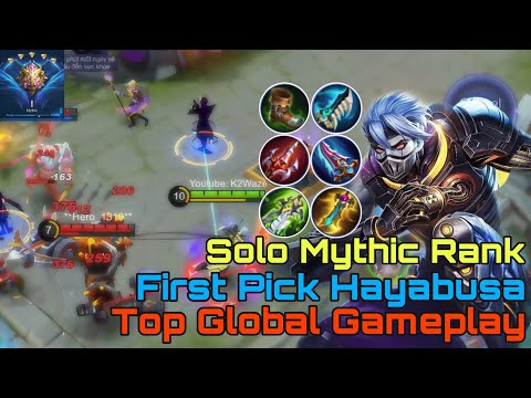 FIRST PICK HAYABUSA IN SOLO MYTHIC RANK AND THE RESULT - TOP GLOBAL HAYABUSA GAMEPLAY