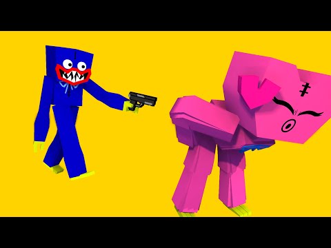 Monster School Minecraft Animation: Huggy Wuggy And Kissy Missy in First Meet Meme - Compilation