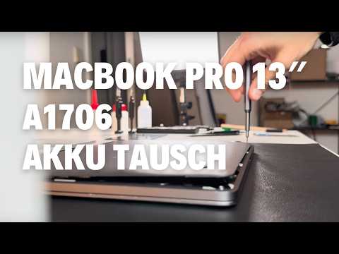 Apple MacBook Pro 13″ (A1706, 2016/2017) Akku Batterie Tausch Wechsel Reparatur | 4K